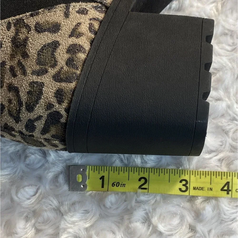 Xappeal Size 9 Laura Chunky Heeled Booties Cheetah Print Gold Fleck - Picture 10 of 10